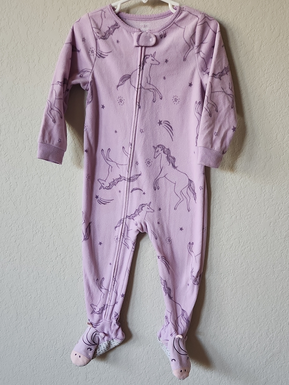 Carter's Lavender Unicorn Footed One-Piece Pajamas